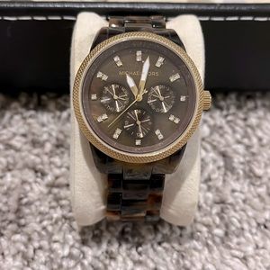 Michael Kors Tortoise Shell and Gold Watch